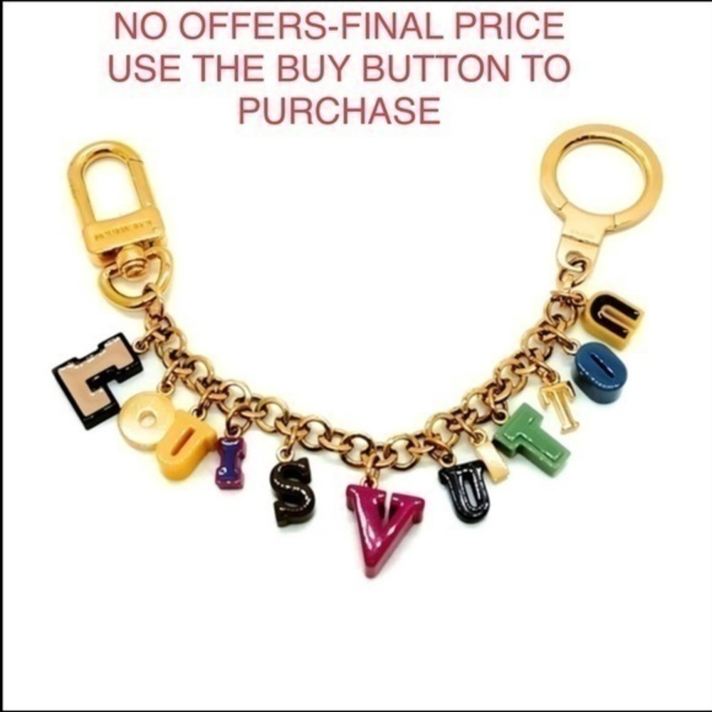 Louis Vuitton Multicolor Playtime Letters Bag Charm-RARE